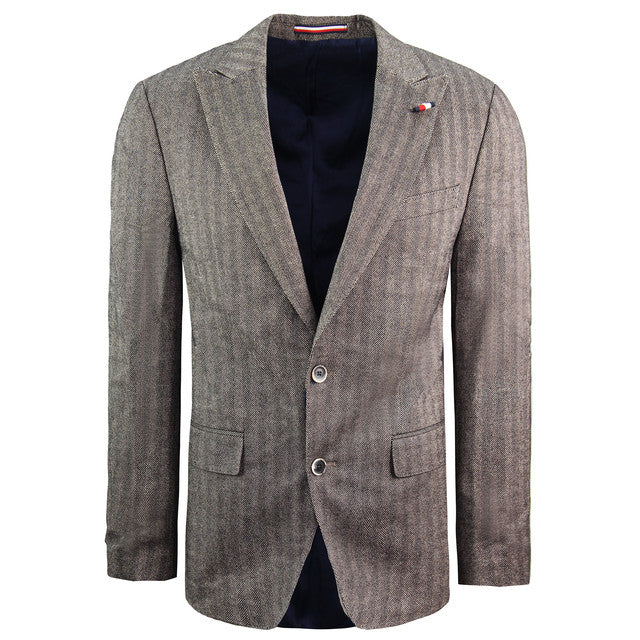 Tommy Hilfiger Herringbone Tailored Blazer Brown Mens Jacket TTOTTO3833 222