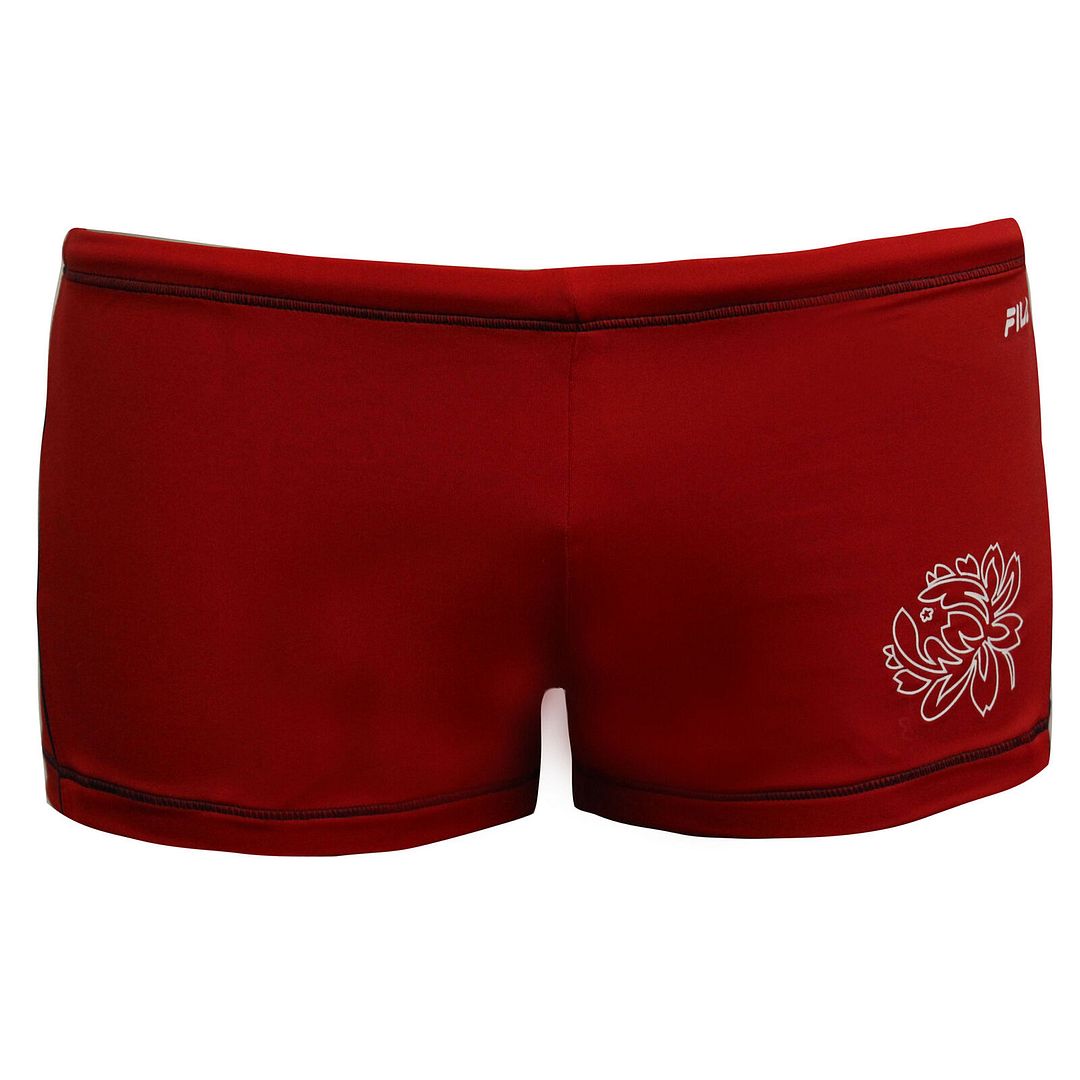 Fila Logo Mens Dark Red Swimming Trunks