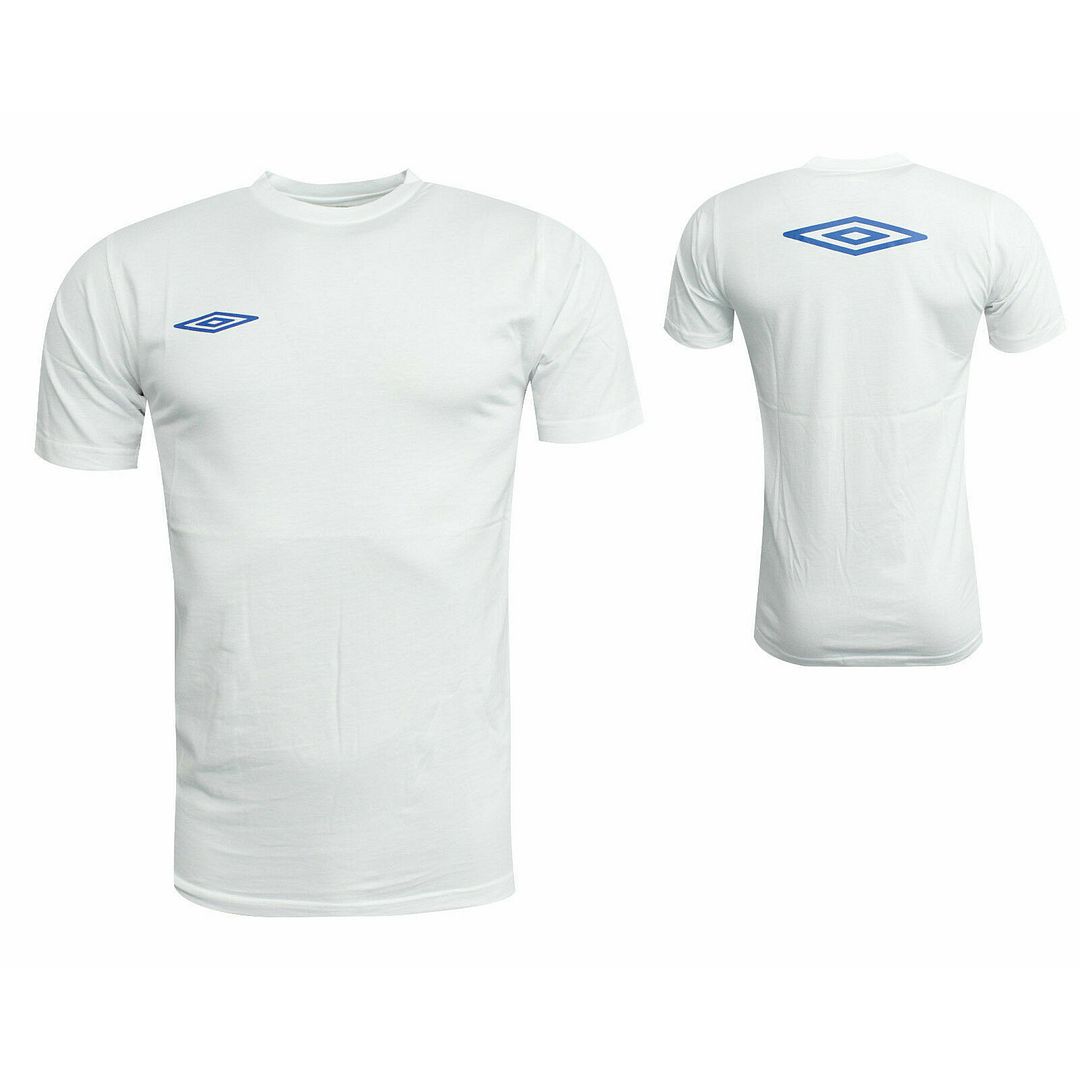 Umbro Short Sleeve Crew Neck White Plain Mens T-Shirt UMB0261 V093