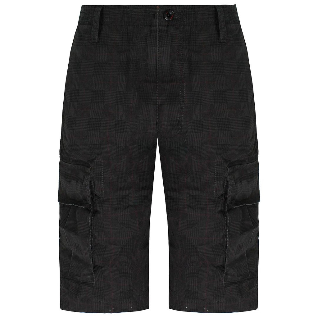 Vans Of The Wall Terrain Cargo Black/Grey Mens Checkered Shorts VN 0 MEND1Y