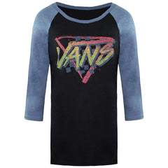 Vans Off The Wall Logo Womens Black/Blue Top