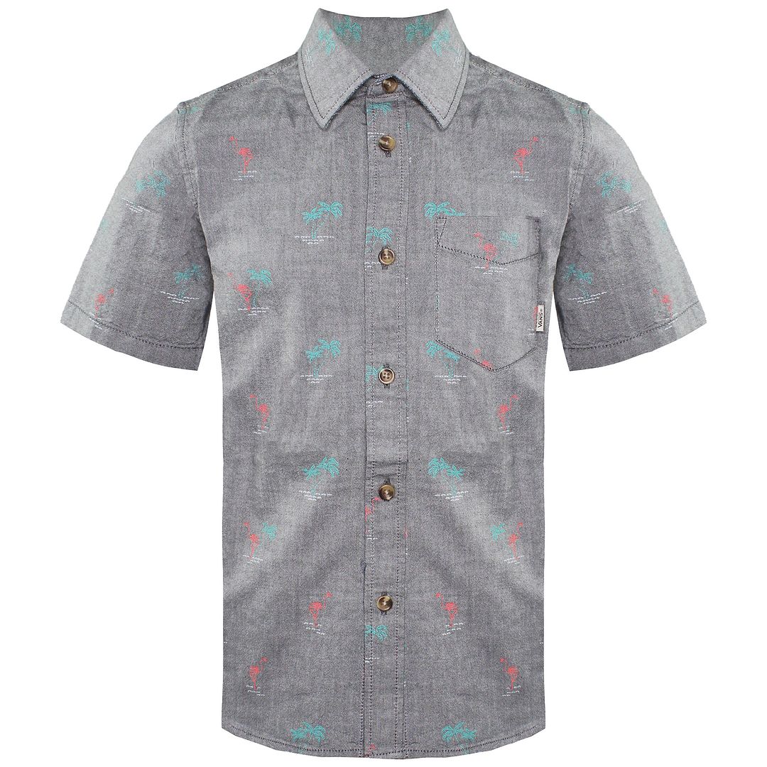 Vans Off The Wall Palm Print Kids Grey Shirt