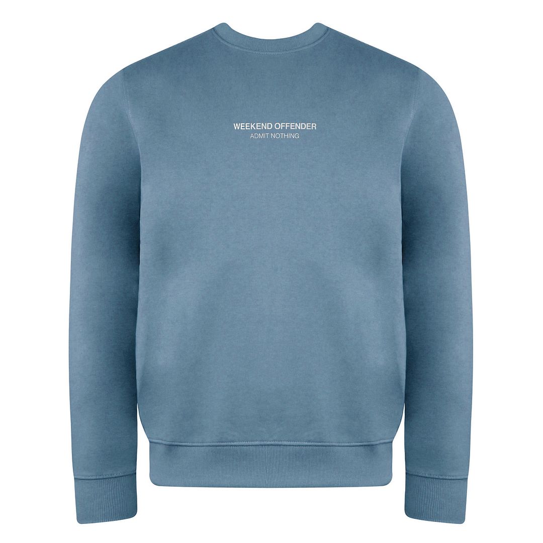 Weekend Offender Logo Mens Blue Sweater