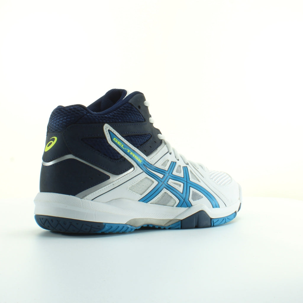 Asics Gel-Task White Blue Synthetic Mens Lace Up Trainers B506Y 0143