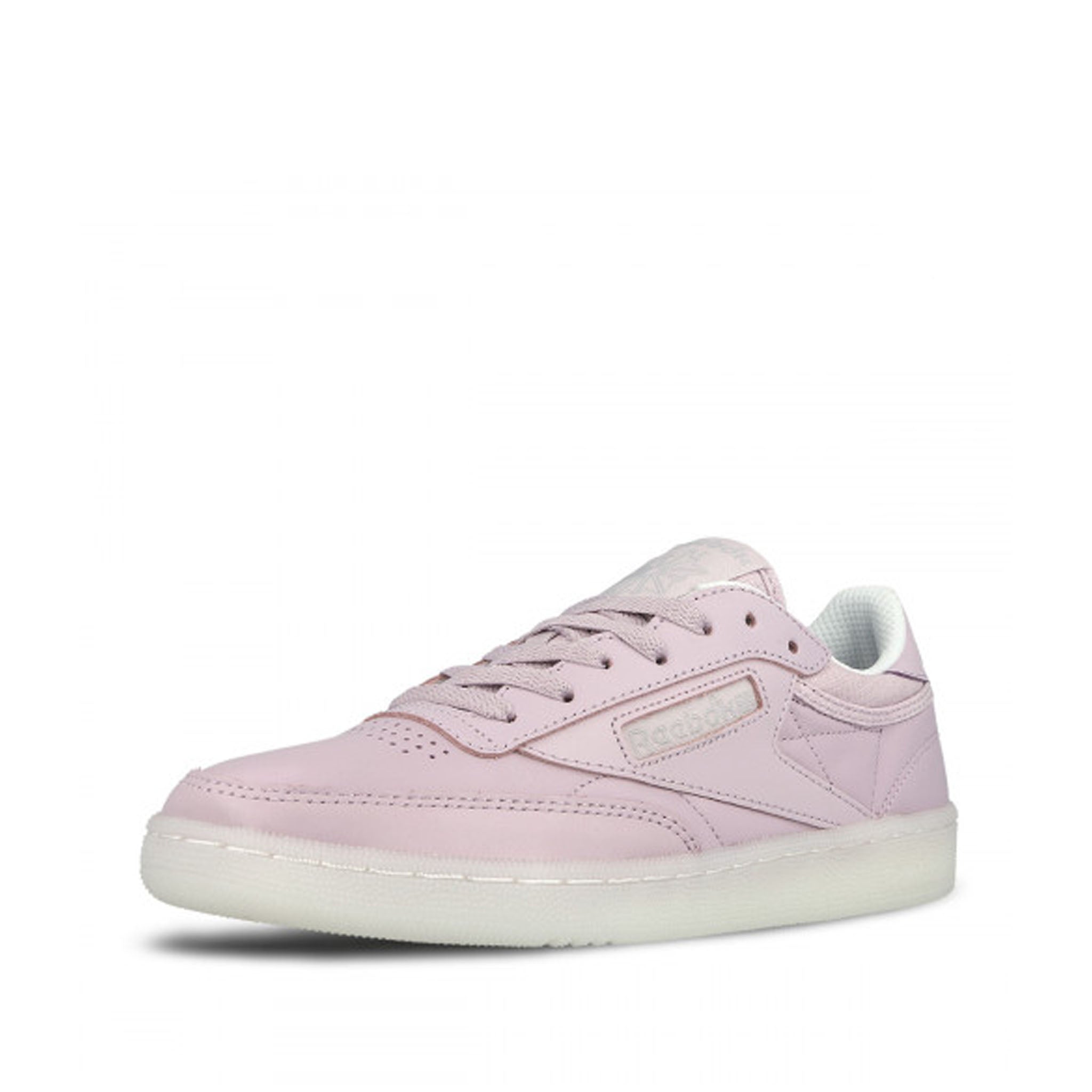 Reebok Club C 85 On The Court Lace-Up Pink Smooth Leather Womens Trainers BD4463