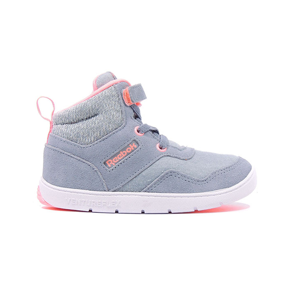 Reebok Ventureflex Sneaker Lace-Up Grey Suede Leather Kids Boots