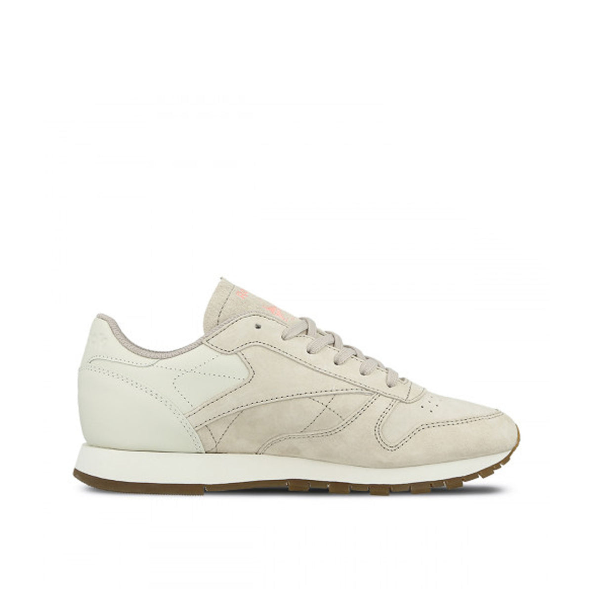 Reebok Classic EB Lace-Up Beige Smooth Leather Womens Trainers BS5112