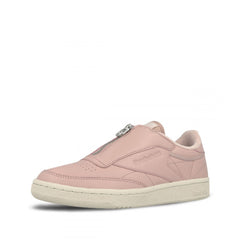 Reebok Club C38 Zip Slip-On Pink Smooth Leather Womens Trainers BS6606