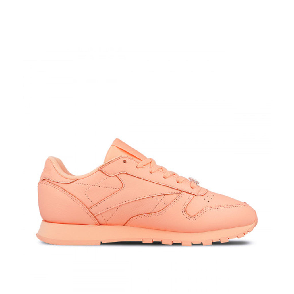 Reebok Classic Lace-Up Orange Smooth Leather Womens Trainers BS7912