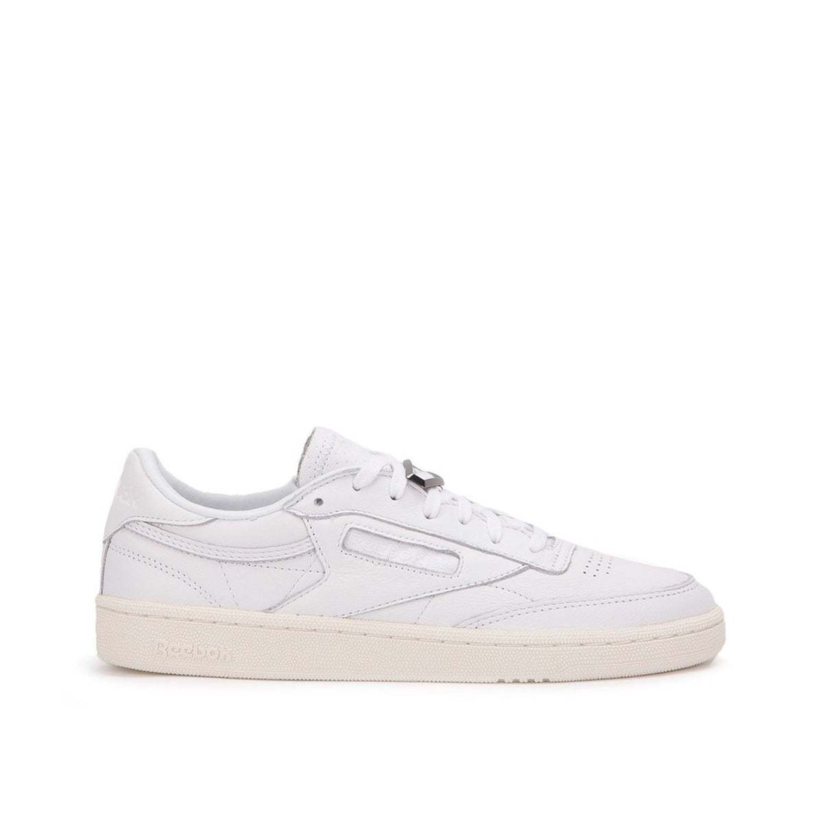 Reebok Club C85 Hardware Lace-Up White Smooth Leather Womens Trainers BS9595