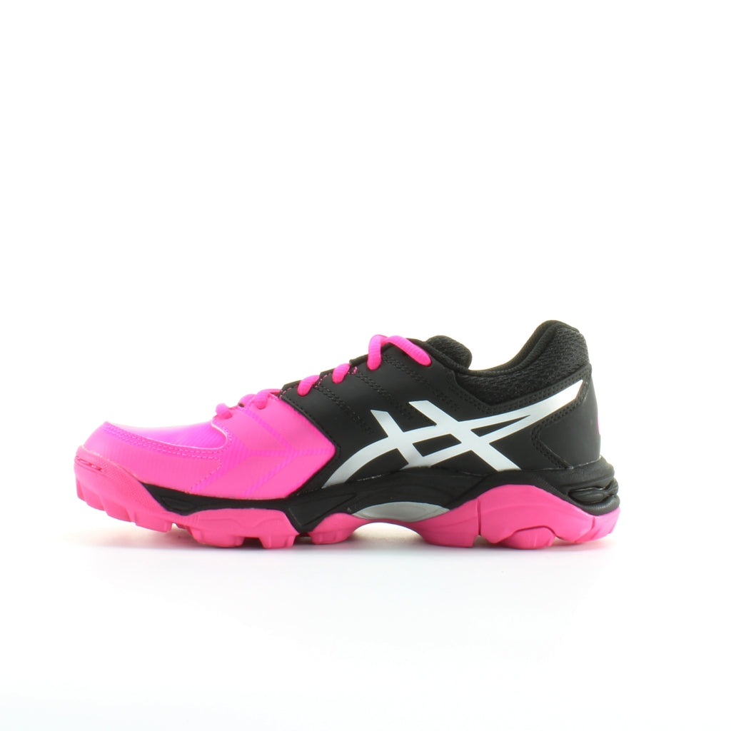 Asics Gel-Blackheath 6 GS Pink Black Leather Kids Lace Up Trainers C649Y 2093