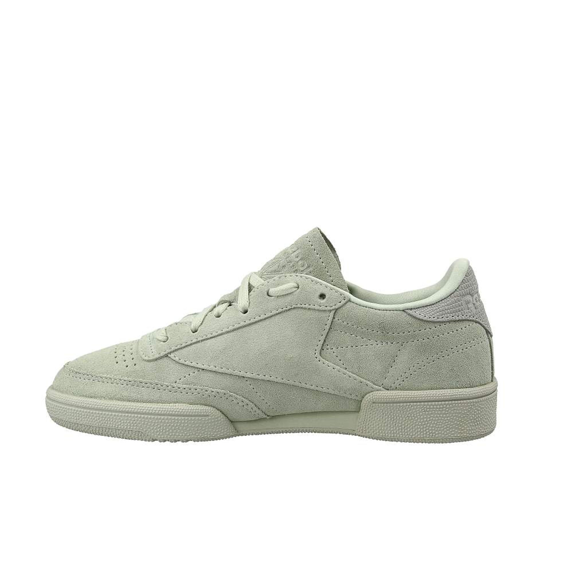 Reebok Club C85 NBK Lace-Up Green Suede Leather Womens Trainers CM9054