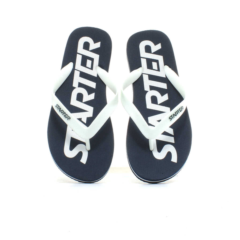 Starter Phoenix Mens Navy White Synthetic Mens Slip On Thong Flip Flops