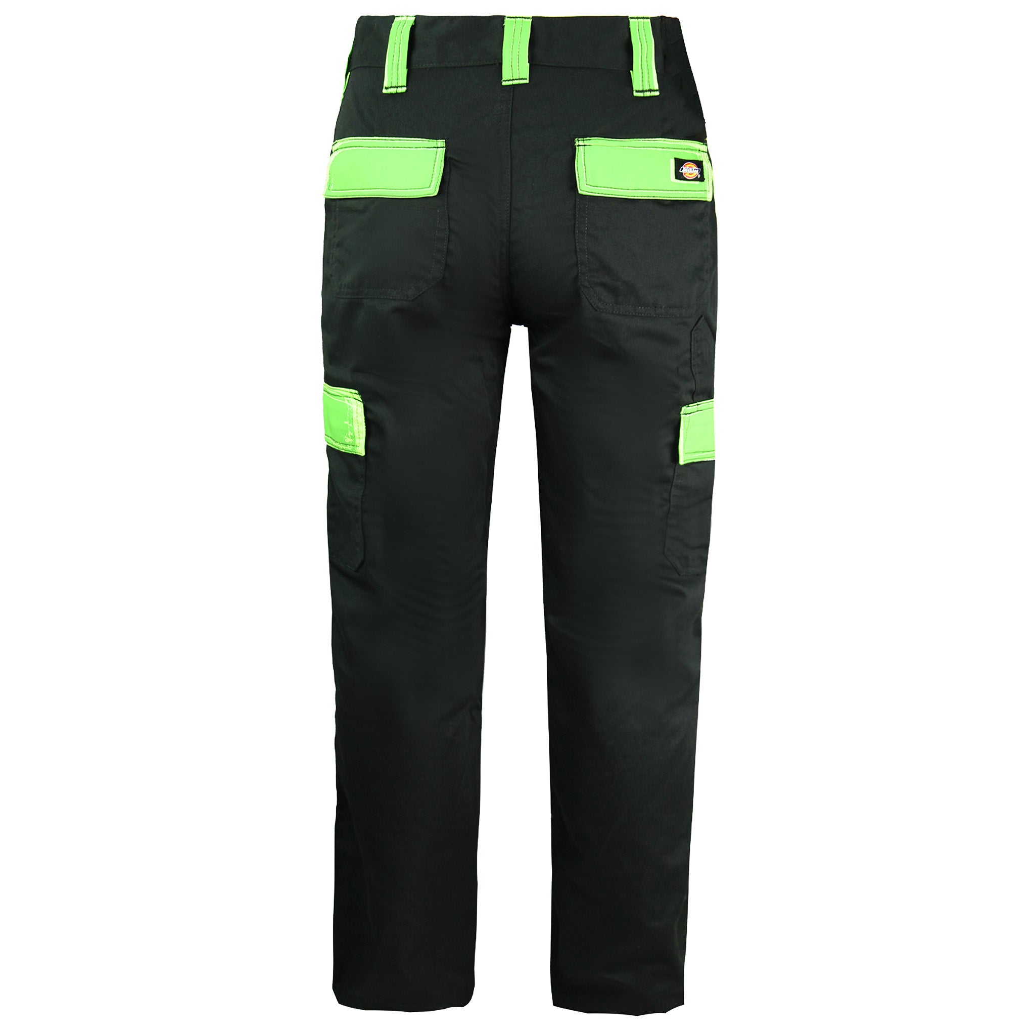 Dickies Everyday Mens Black/Lime Work Wear Trousers