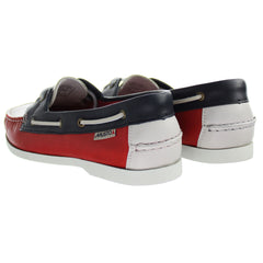 Musto Harbour Mens White/Red Boat Shoes