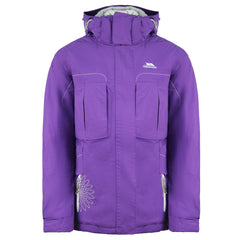 Trespass Zip Up Waterproof Purple Junior Ivana Glacier Jacket