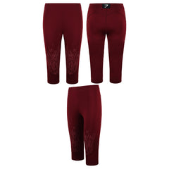 Gymshark Combat Womens Burgundy Cropped Leggings