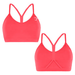 Gymshark Logo Womens Raspberry Red Sports Bra