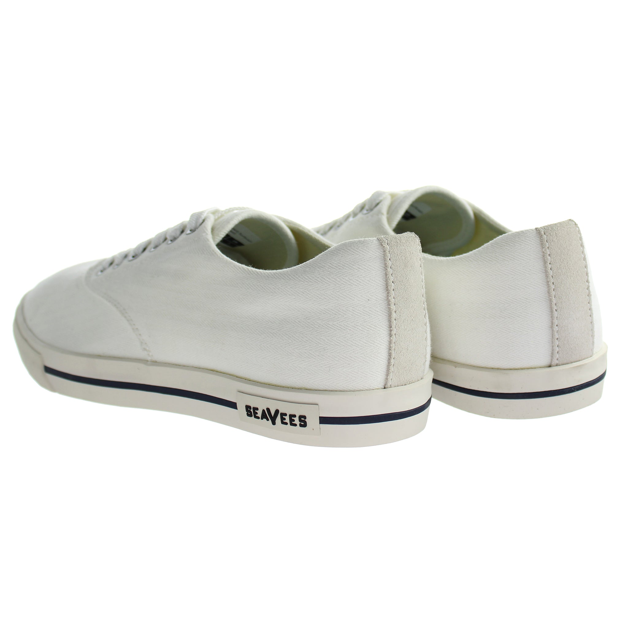 SeaVees Hermosa Surfwash Mens White Plimsolls