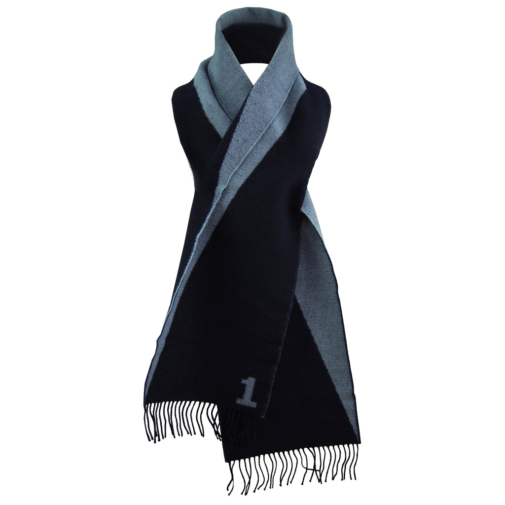 Hackett London Number Elegant Mens Navy Blue Scarf