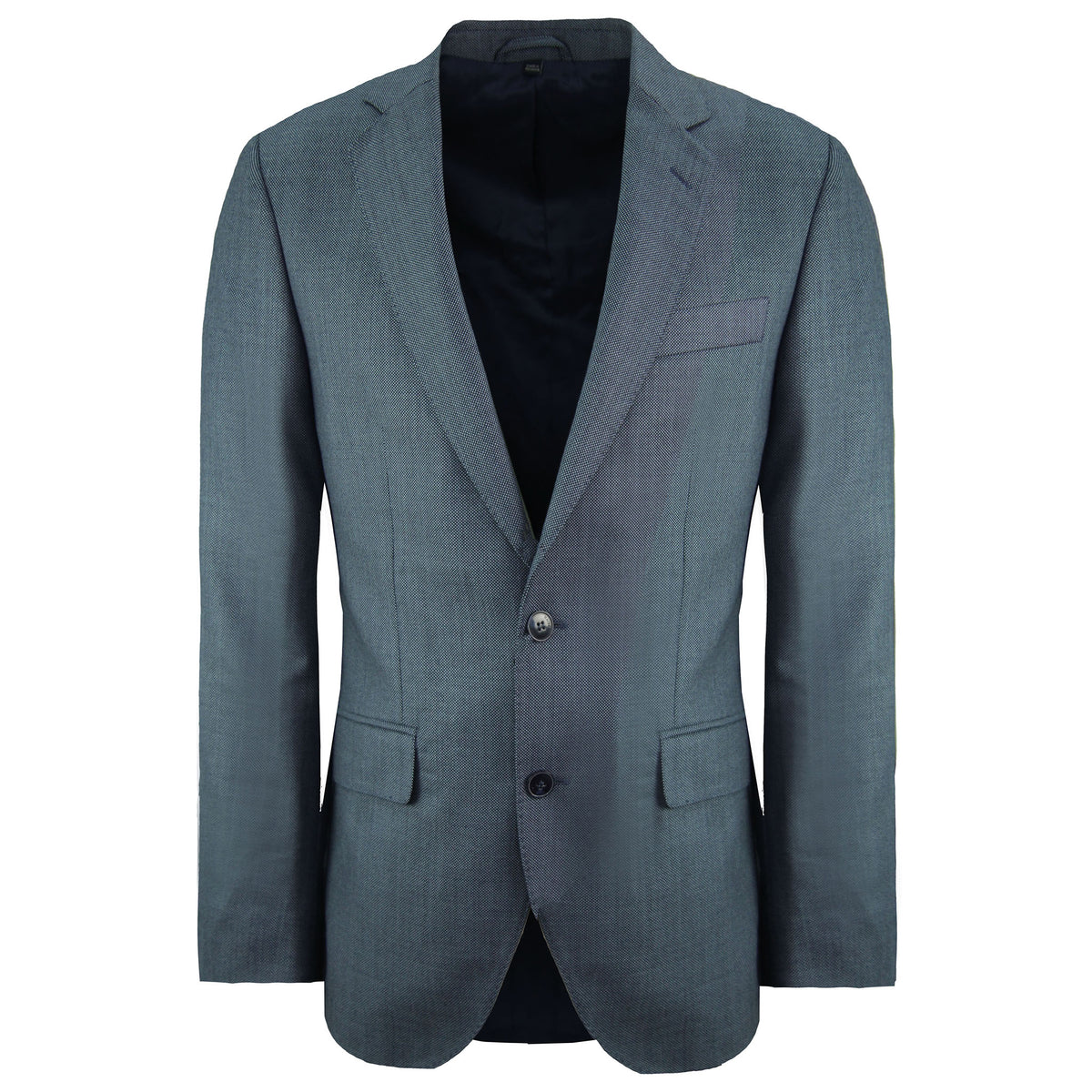 Hackett London Wool Birdseye Mens Blue Suit