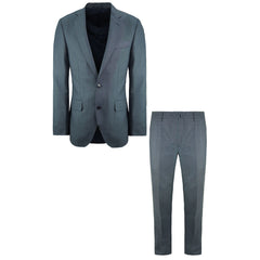 Hackett London Wool Birdseye Mens Blue Suit