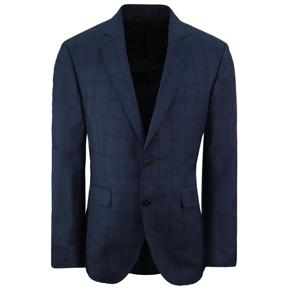 Hackett London Tonal Checkered Mens Blue Suit