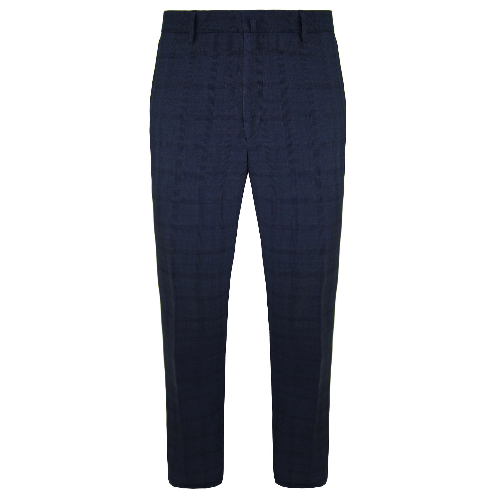 Hackett London Tonal Checkered Mens Blue Suit