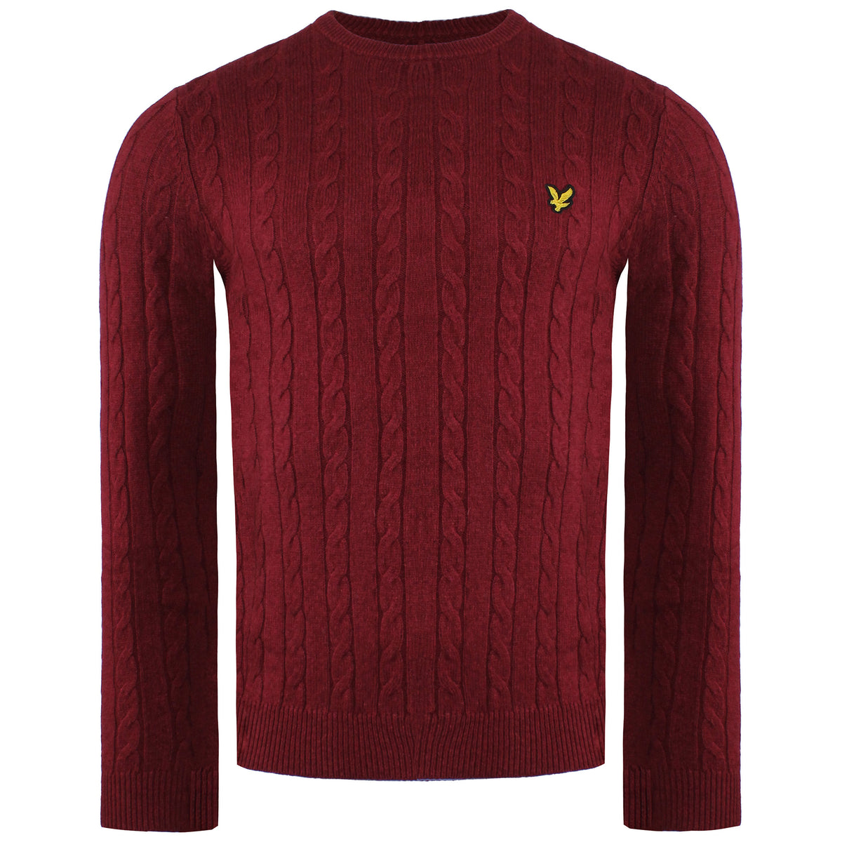 Lyle & Scott Cable Mens Burgundy Sweater