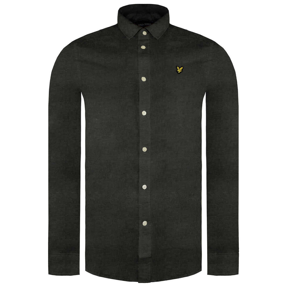 Lyle & Scott Multi Yarn Brushed Mens Dark Green Shirt