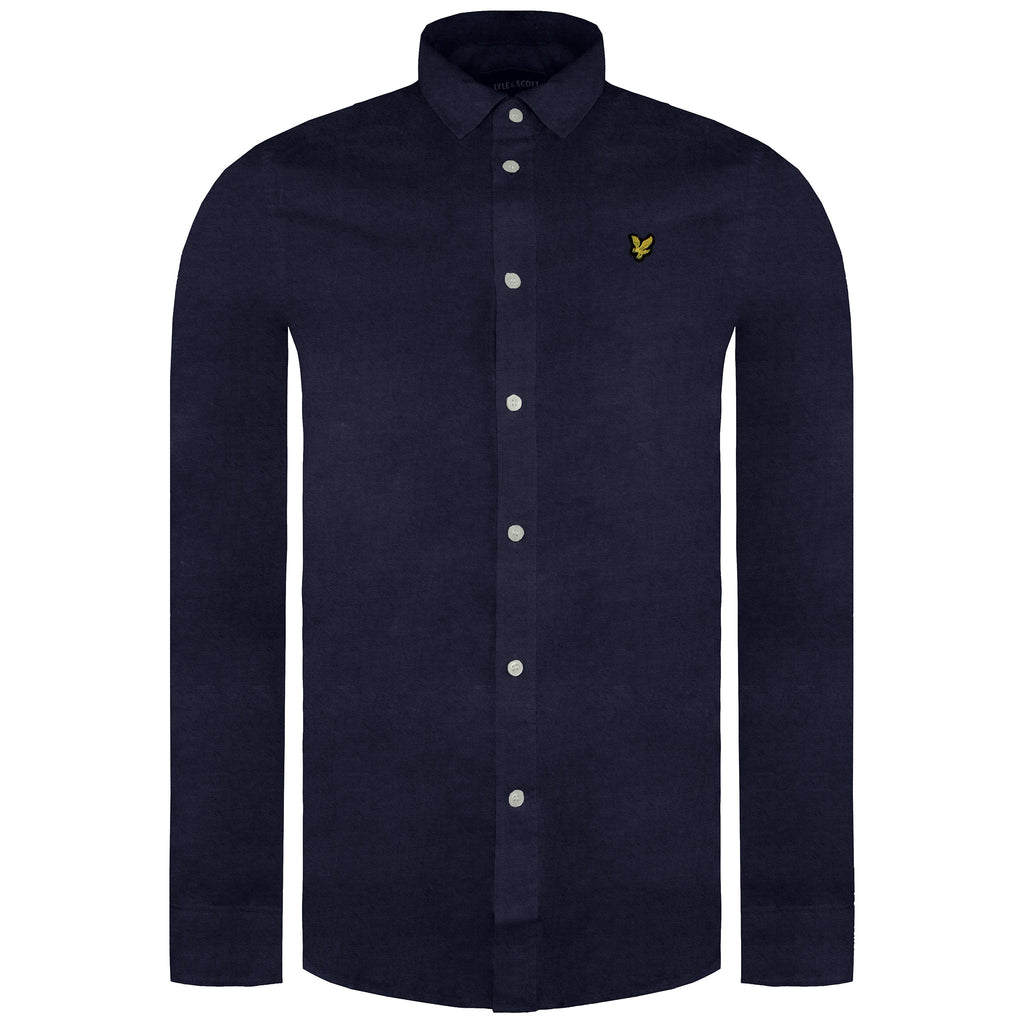 Lyle & Scott Multi Yarn Brushed Mens Navy Shirt