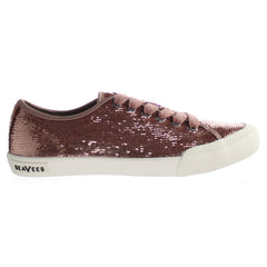 Seavees Monterey Sequins Womens Rose Plimsolls