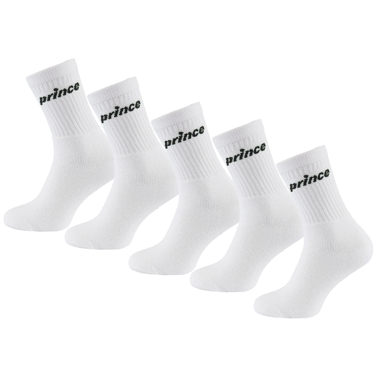 Prince Tennis 5-Pack Mens White Socks