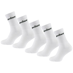 Prince Tennis 5-Pack Mens White Socks