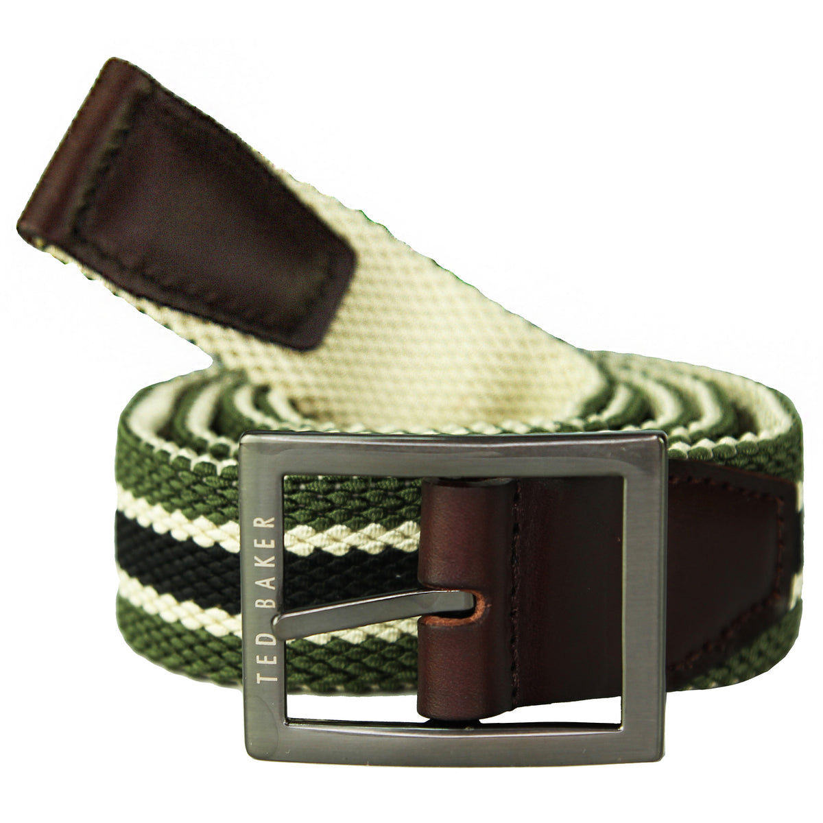 Ted Baker Reversible Elastic Mens Green Belt