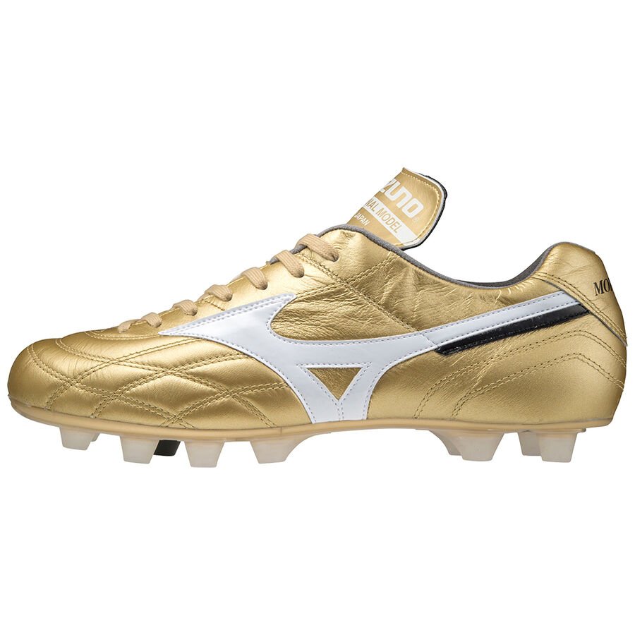 Mizuno Morelia Ul Japan Lace-Up Gold Smooth Leather Mens Football Boots P1GA2111_50