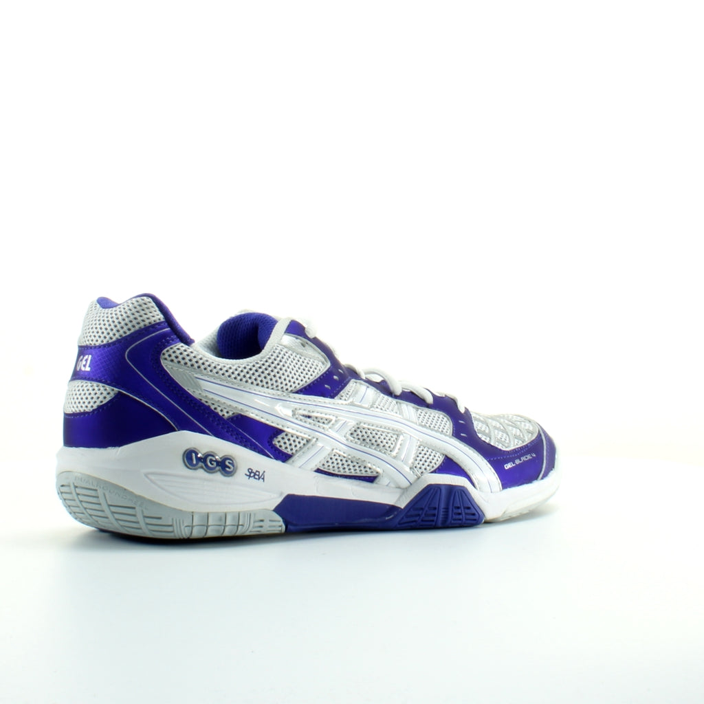 Asics Gel-Blade 4 Womens White/Purple Badminton Trainers