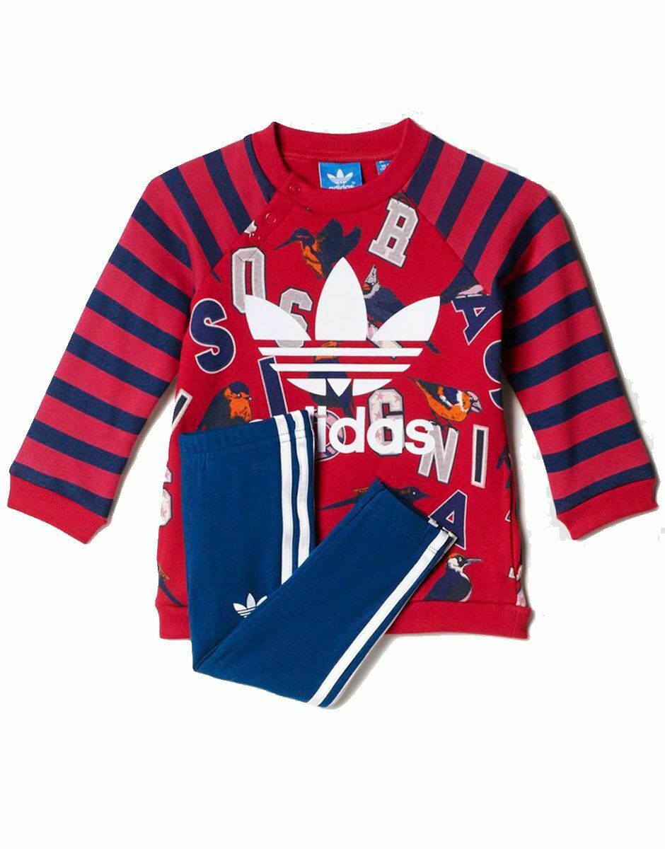 Adidas Originals Kids Red/Navy Blue Tracksuit