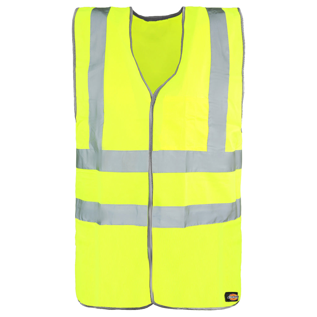 Dickies Hi-Vis Highway Safety Mens Yellow Reflective Vest