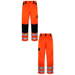 Dickies Everyday Work Wear Hi-Vis Trousers Orange Navy Mens Bottoms SA24 7R ORANGE/NAVY