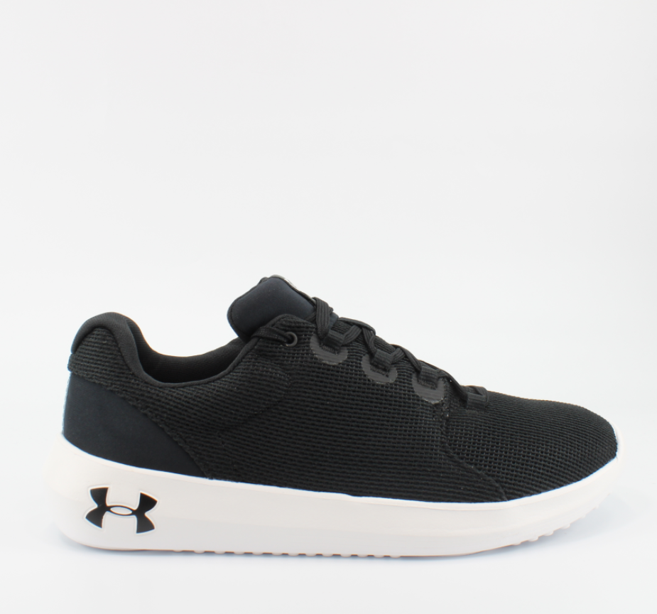 Under Armour Ripple 2.0 Black Textile Mens Lace Up Trainers