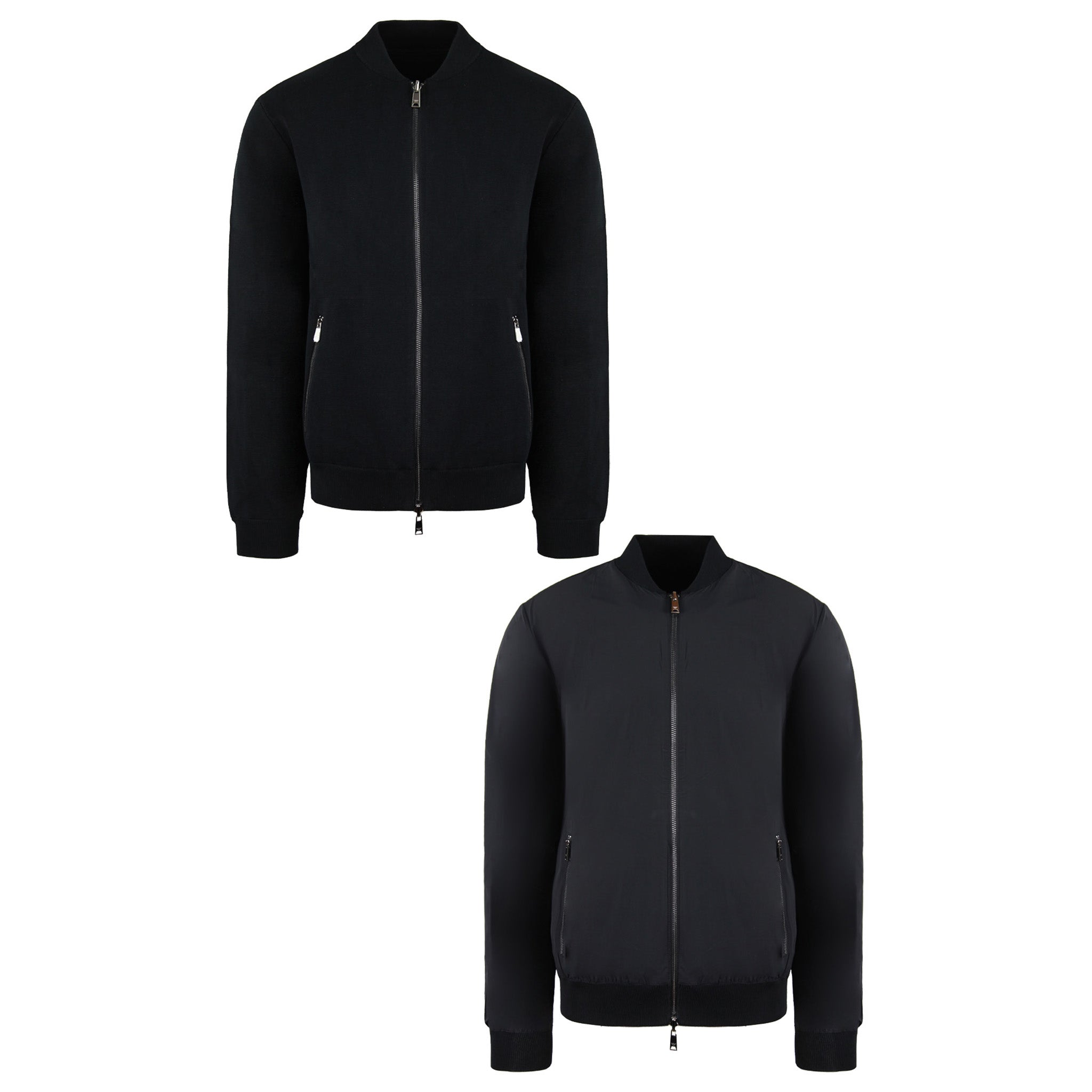 Emporio Armani Mens Black Reversible Bomber Jacket