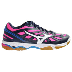 Mizuno Indoor Wave Hurricane 3 Womens Navy/Pink Volleyball Shoes