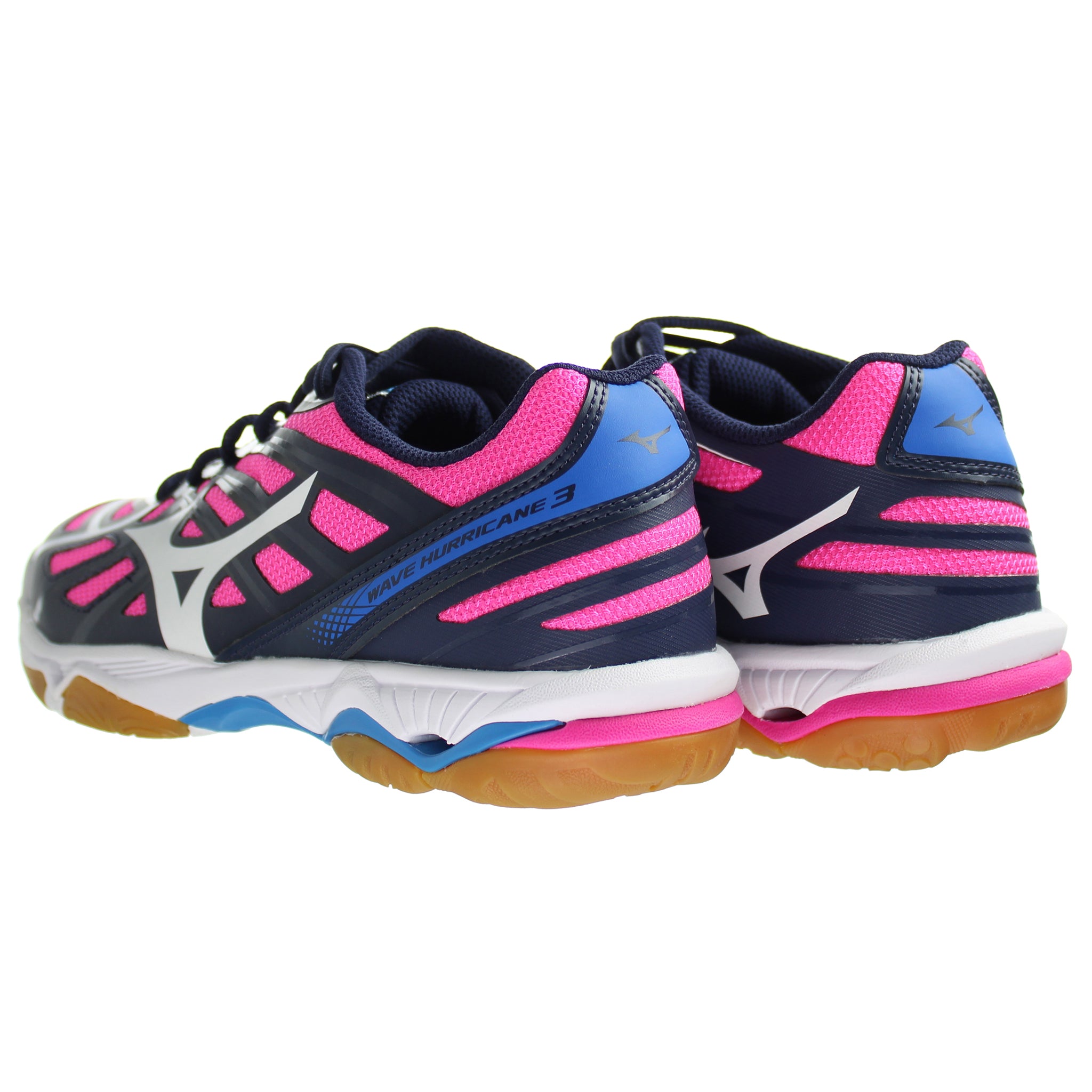 Mizuno Indoor Wave Hurricane 3 Womens Navy/Pink Volleyball Shoes