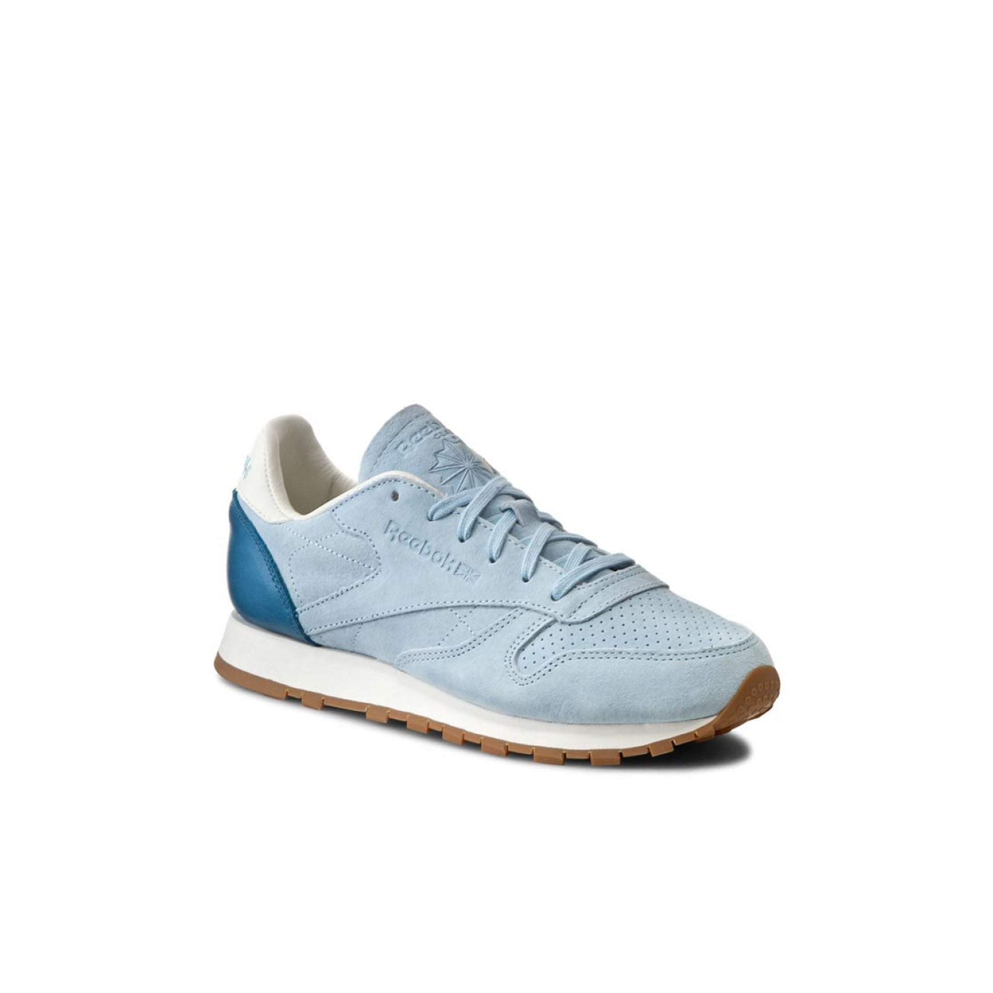 Reebok Classic Lace-Up Blue Nubuck Leather Womens Trainers V70780