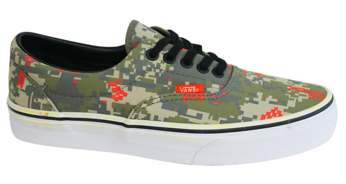 Vans Off The Wall Era MLX Unisex Green Camo Lace Up Canvas Trainers W3CE9U B90D