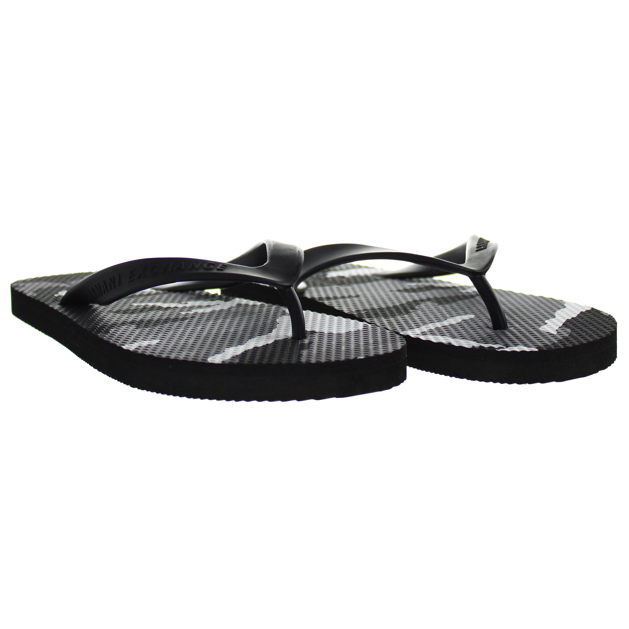 Armani Exchange Camo Womens Black Flip-Flops